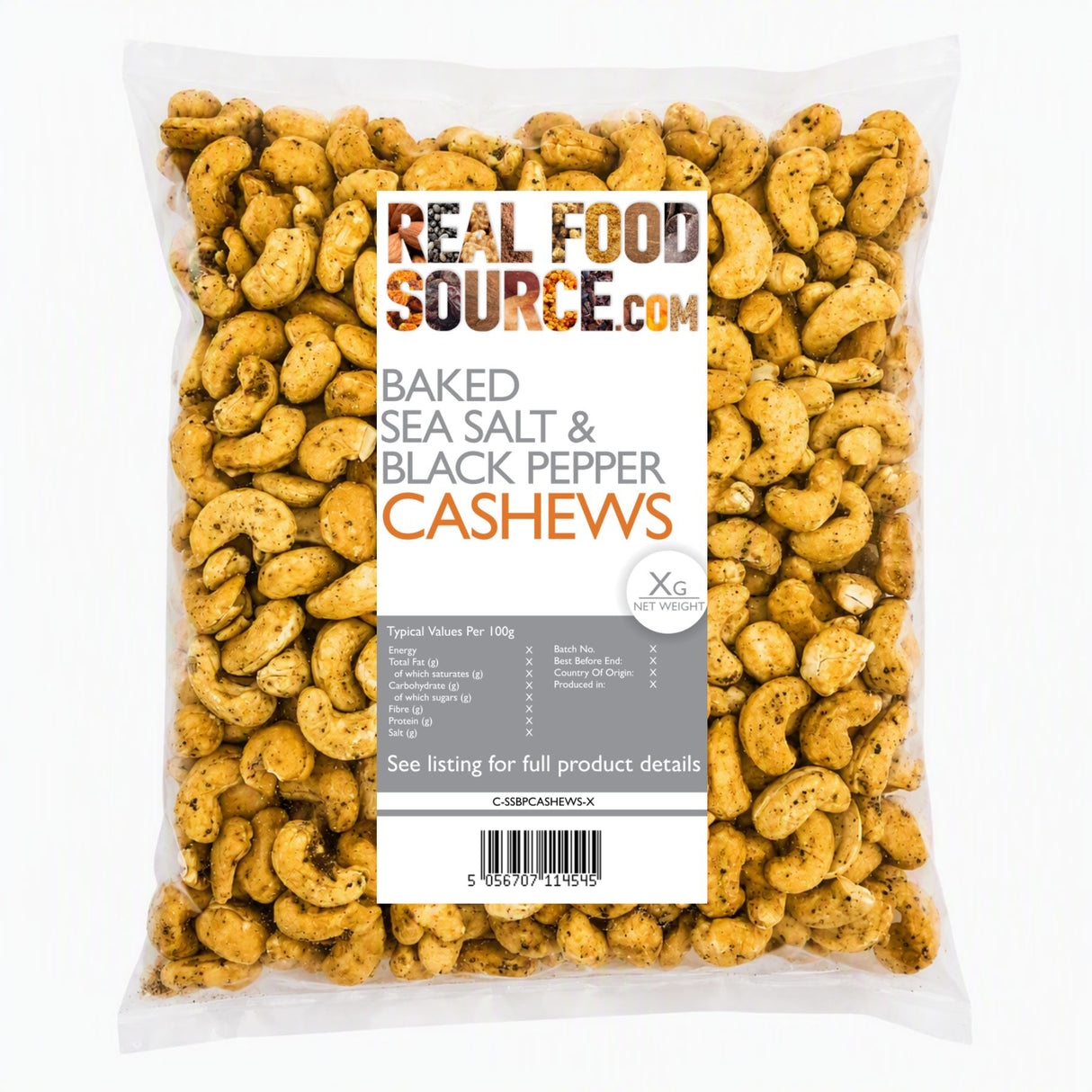 Baked Sea Salt & Black Pepper Cashews