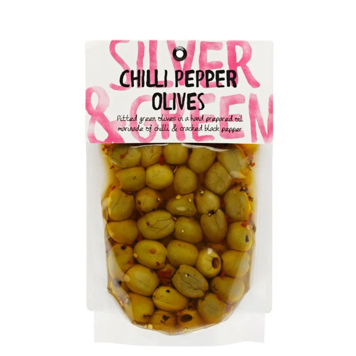 Silver & Green - Chilli Pepper Olives Mixed Pitted 220g