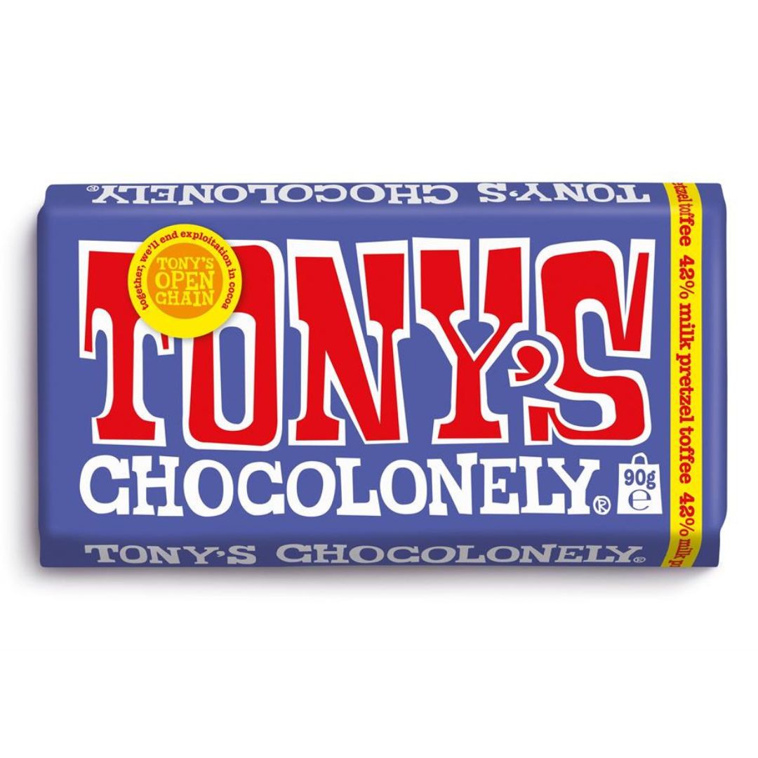 Tony's Dark Milk Pretzel Toffee 42% Bar