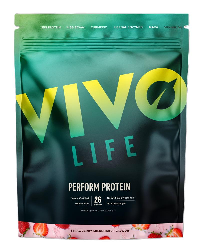 Vivo Life Perform Protein – Strawberry Milkshake 936g | Vegan Plant Protein