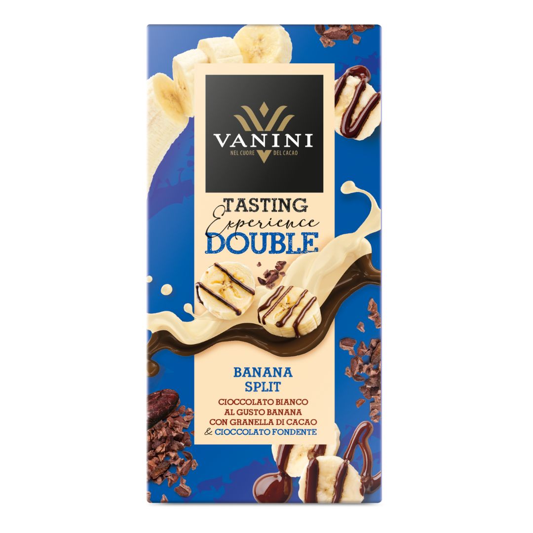 Vanini Tasting Experience Bar White Chocolate Banana Taste With Cocoa Nibs And Dark Chocolate