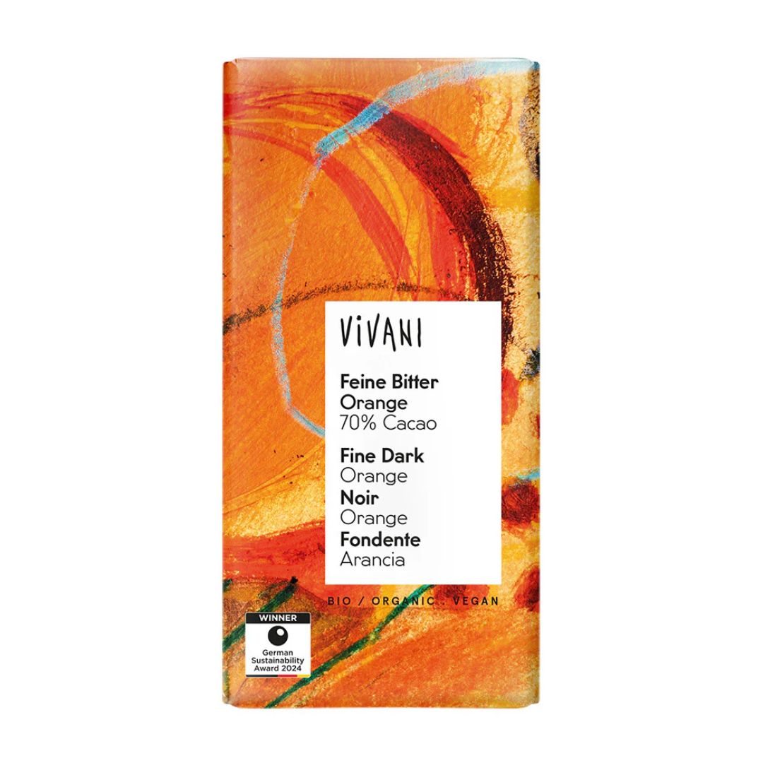 Vivani Organic Vegan Dark Orange 70% Chocolate Bar
