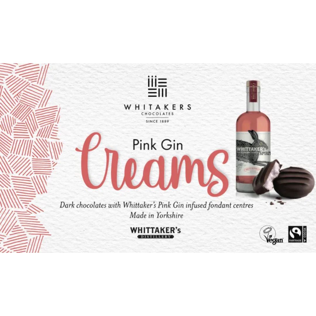 Whitakers - Dark Chocolate Pink Gin Fondant Creams 150g