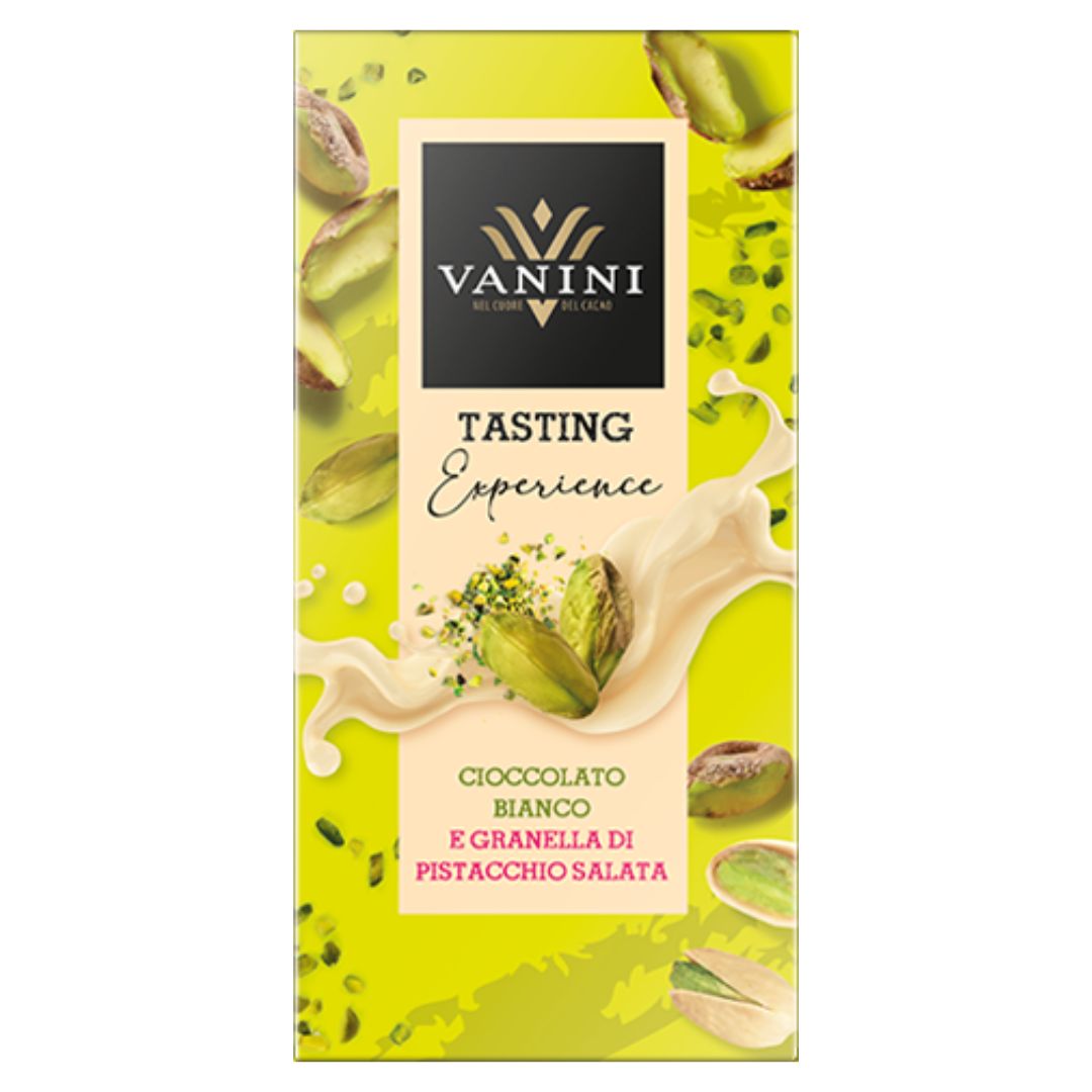 Vanini White Chocolate Bar with Salted Pistachios