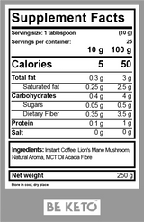 BeKeto Coffee Brain Fuel (MCT & Lion's Mane) Vanilla