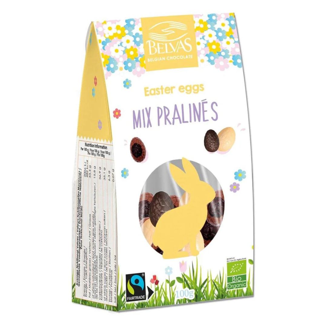 Belvas Organic Praline Chocolate Easter Eggs Mix