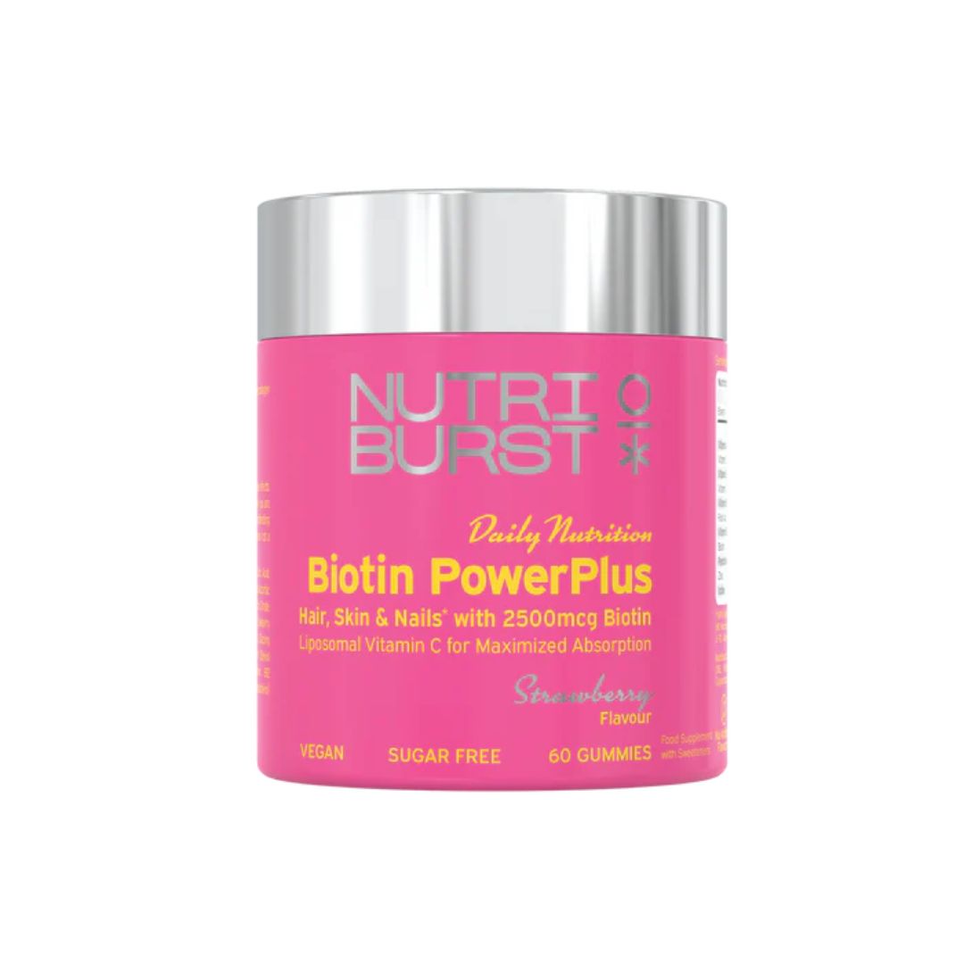 Nutriburst Sugar-Free Vegan Biotin PowerPlus Gummies