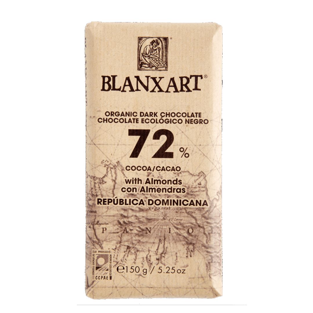 Blanxart Organic & Vegan Republica Dominicana 72% Dark Chocolate with Almonds