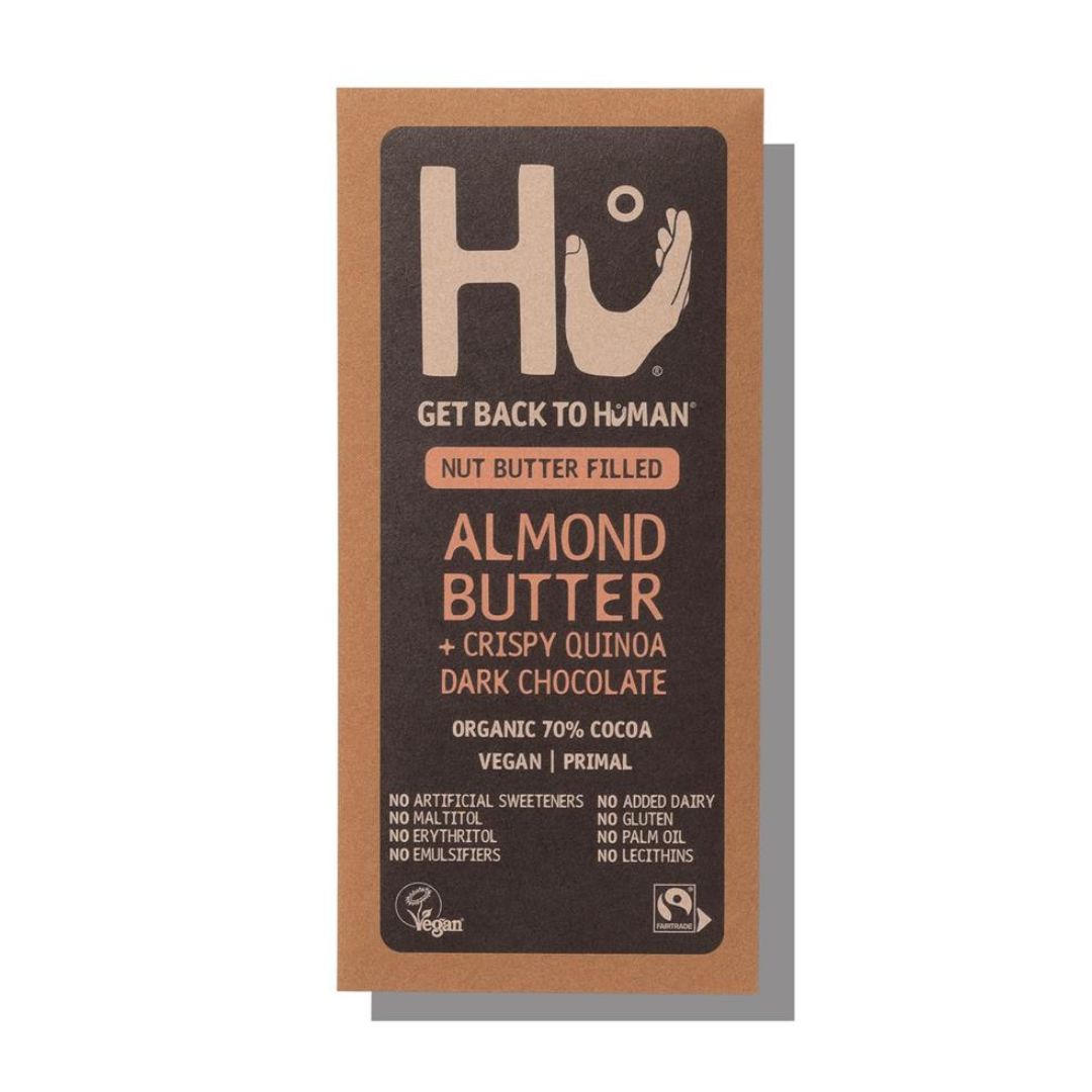 Hu Organic Almond Butter & Crispy Quinoa 70% Dark Chocolate Vegan Bar