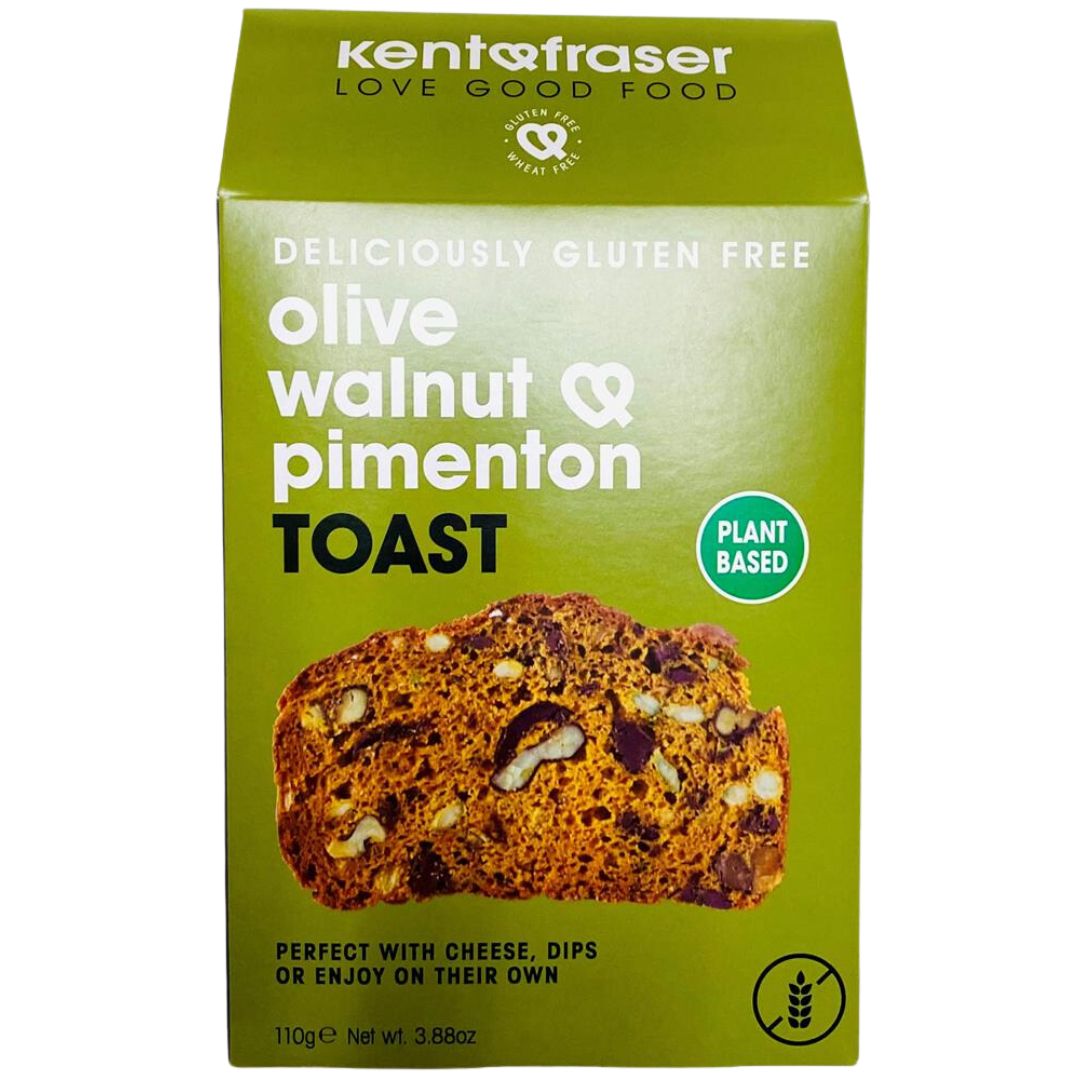 Kent & Fraser Gluten-Free Vegan Olive Walnut Pimenton Toast