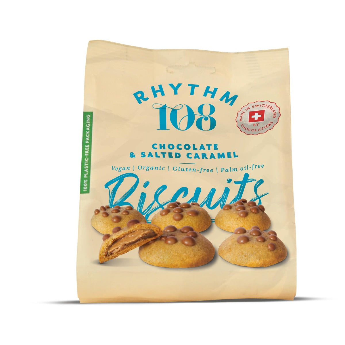 Rhythm 108 - Swiss Vegan Chocolate & Salted Caramel Biscuit Share Bag