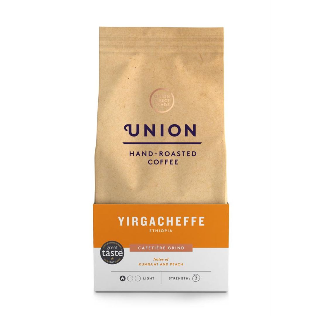 Union Coffee Organic Yirgacheffe Ethiopia Cafetiere Grind